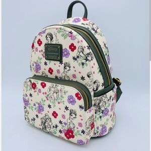 Loungefly Disney Princess Sketch Floral Aop Mini Backpack
